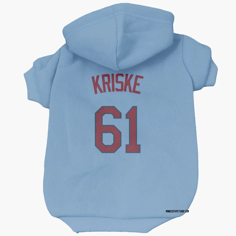 Minnesota Twins Brooks Kriske Light Blue Pet Hoodie for Dog & Cat