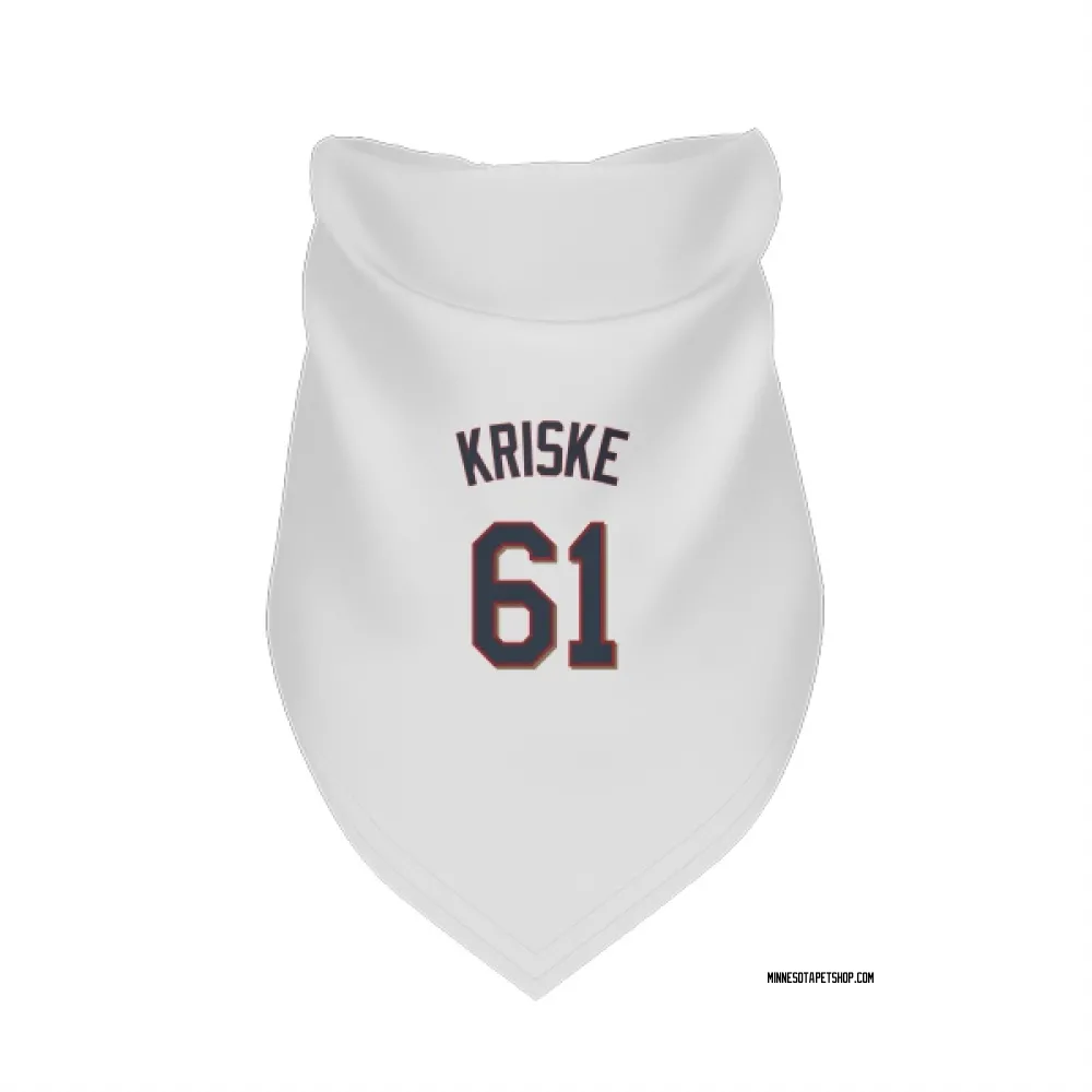 Minnesota Twins Brooks Kriske White Pet Bandana for Dog & Cat