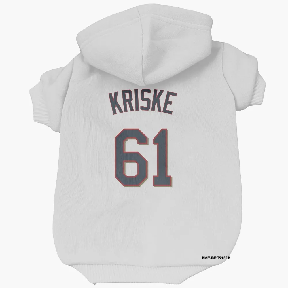Minnesota Twins Brooks Kriske White Pet Hoodie for Dog & Cat