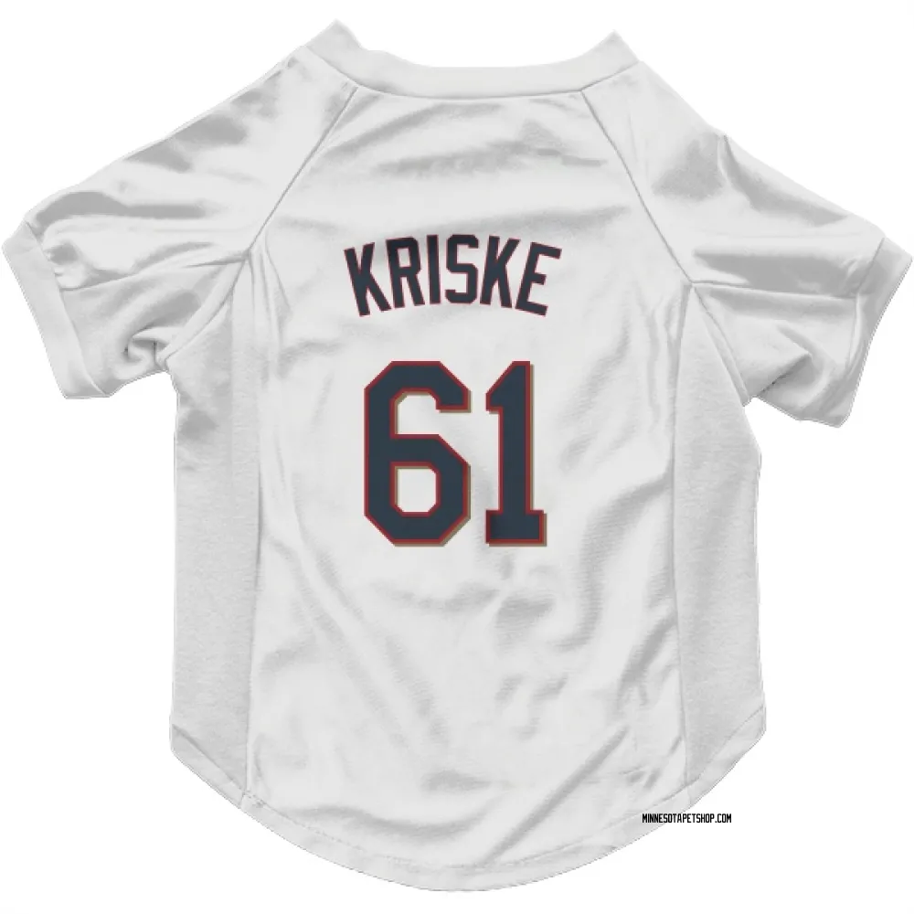 Minnesota Twins Brooks Kriske White Pet Jersey for Dog & Cat