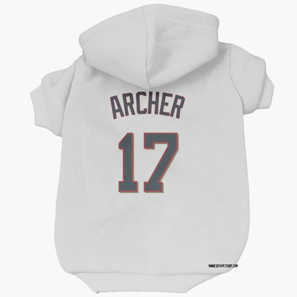 Minnesota Twins Chris Archer White Pet Hoodie for Dog & Cat