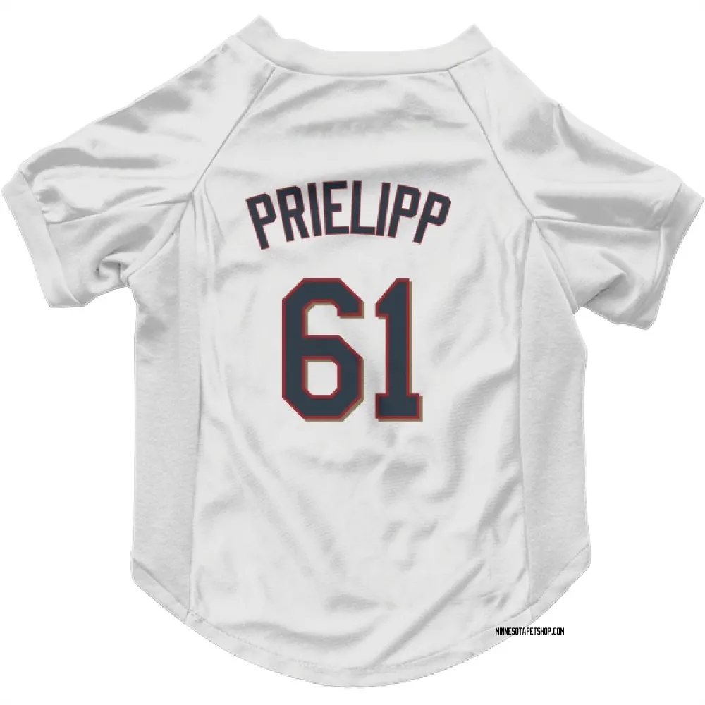 Minnesota Twins Connor Prielipp White Pet Jersey for Dog & Cat