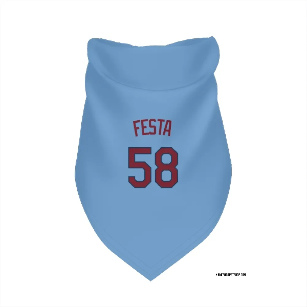 Minnesota Twins David Festa Light Blue Pet Bandana for Dog & Cat