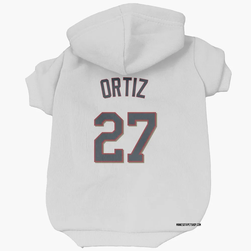 Minnesota Twins David Ortiz White Pet Hoodie for Dog & Cat