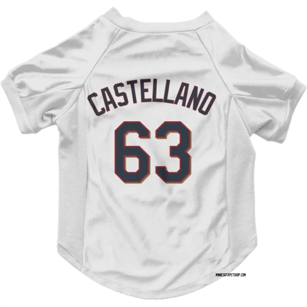 Minnesota Twins Eiberson Castellano White Pet Jersey for Dog & Cat