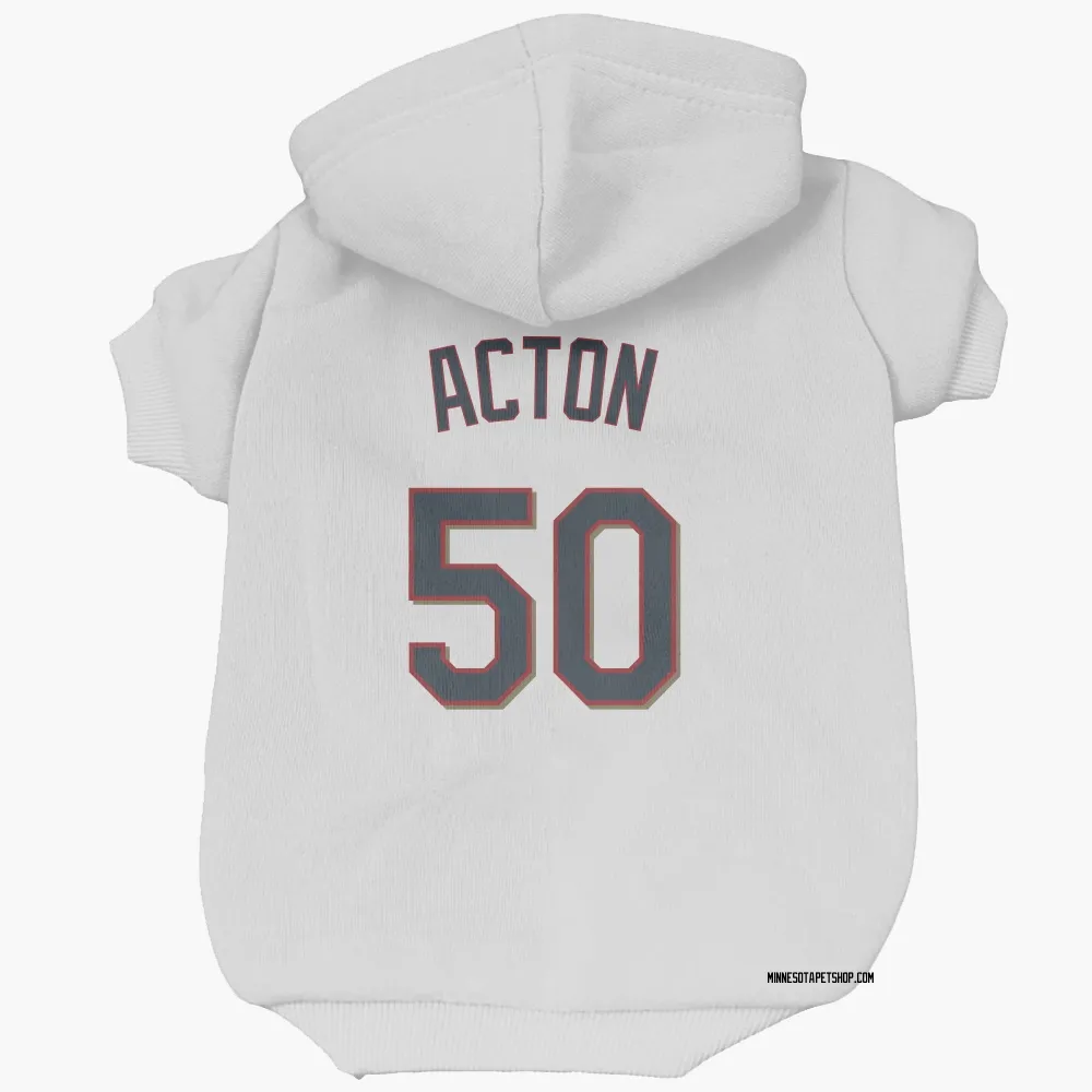 Minnesota Twins Garrett Acton White Pet Hoodie for Dog & Cat