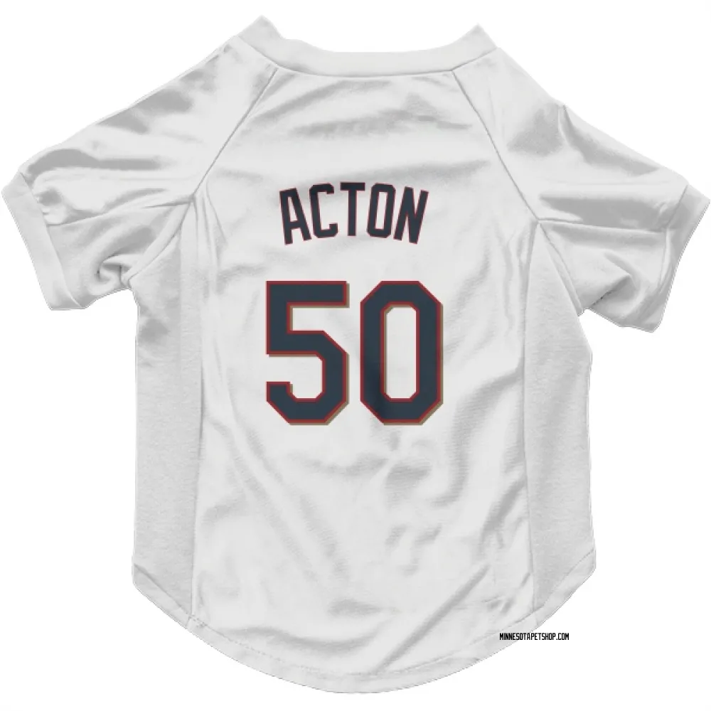 Minnesota Twins Garrett Acton White Pet Jersey for Dog & Cat