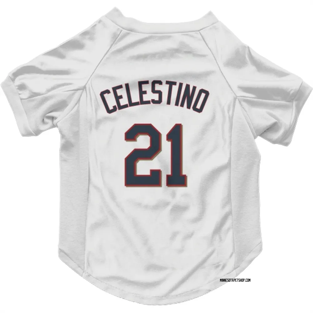 Minnesota Twins Gilberto Celestino White Pet Jersey for Dog & Cat