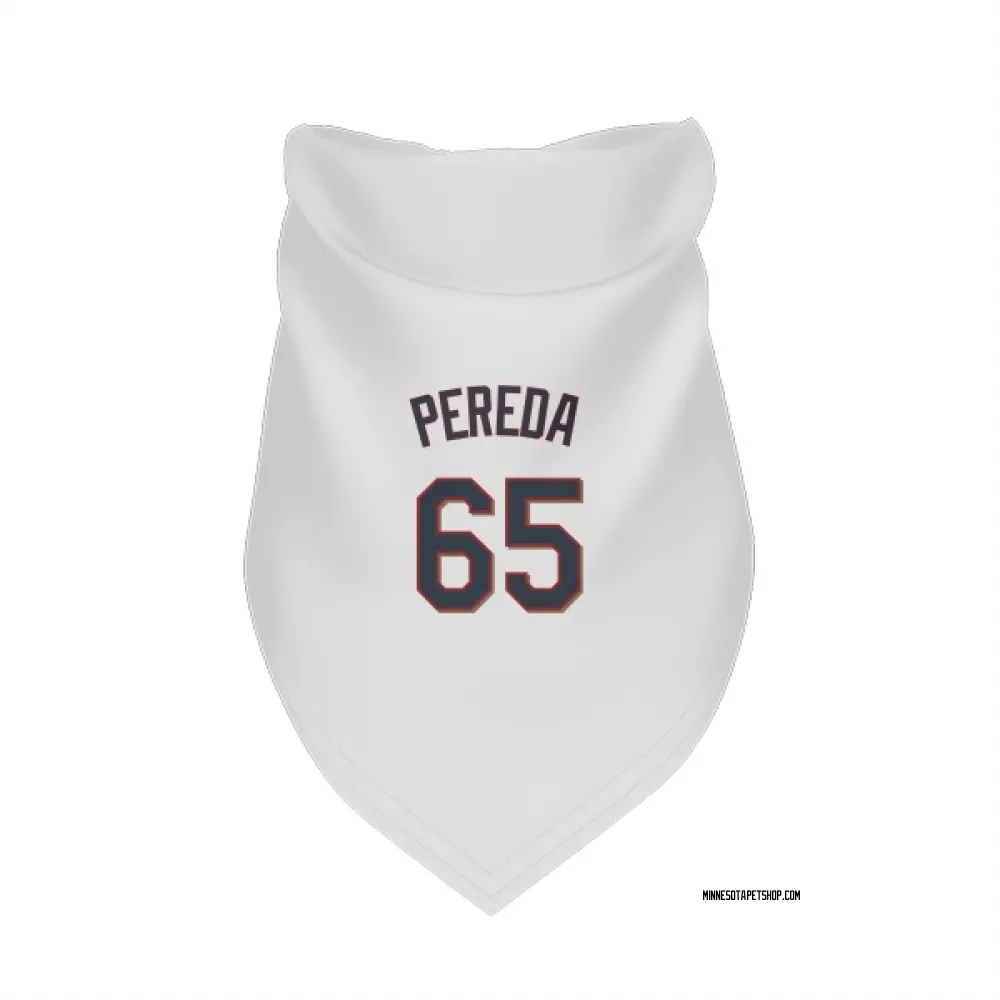 Minnesota Twins Jhonny Pereda White Pet Bandana for Dog & Cat