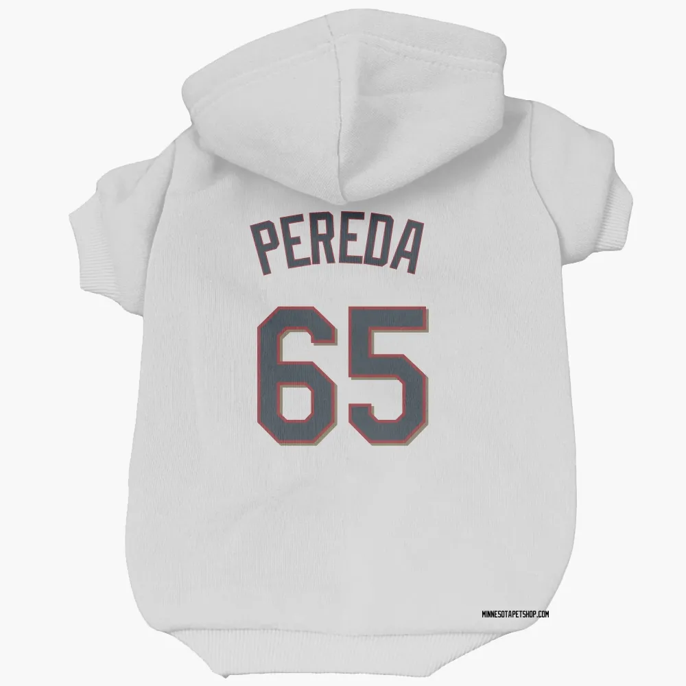 Minnesota Twins Jhonny Pereda White Pet Hoodie for Dog & Cat
