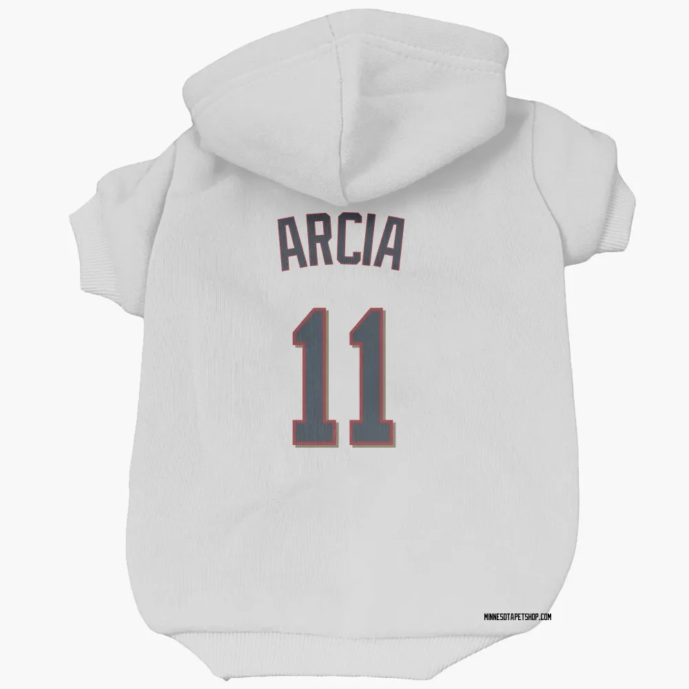 Minnesota Twins Orlando Arcia White Pet Hoodie for Dog & Cat