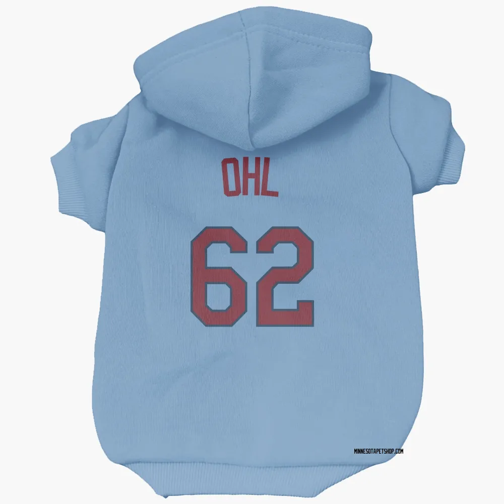 Minnesota Twins Pierson Ohl Light Blue Pet Hoodie for Dog & Cat