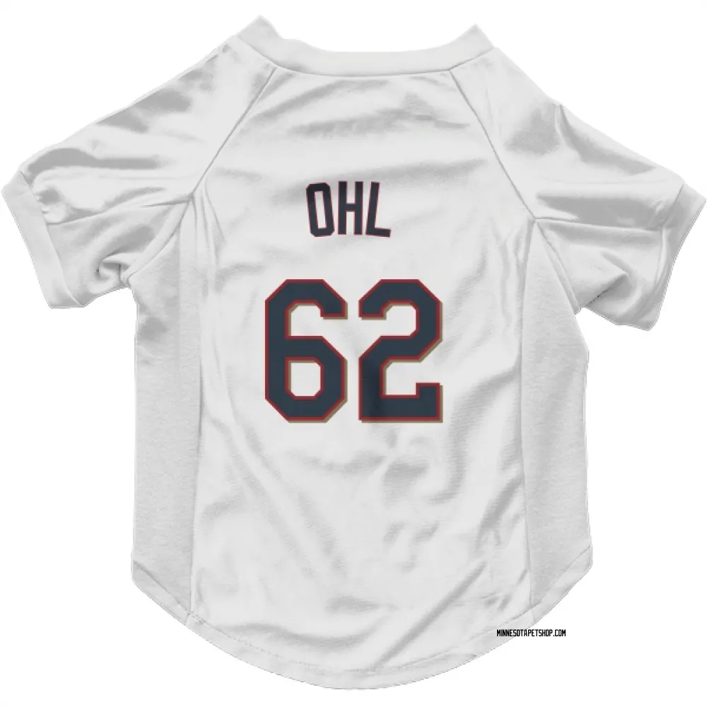 Minnesota Twins Pierson Ohl White Pet Jersey for Dog & Cat