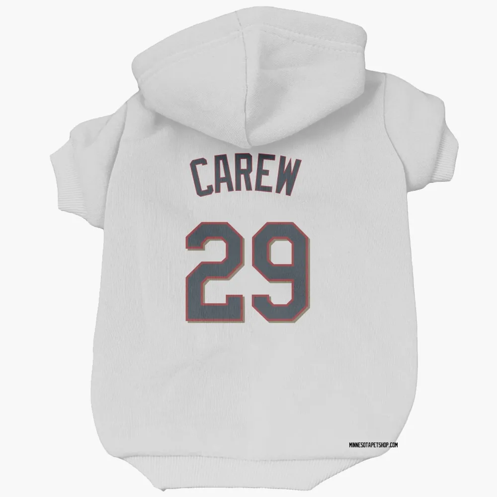 Minnesota Twins Rod Carew White Pet Hoodie for Dog & Cat