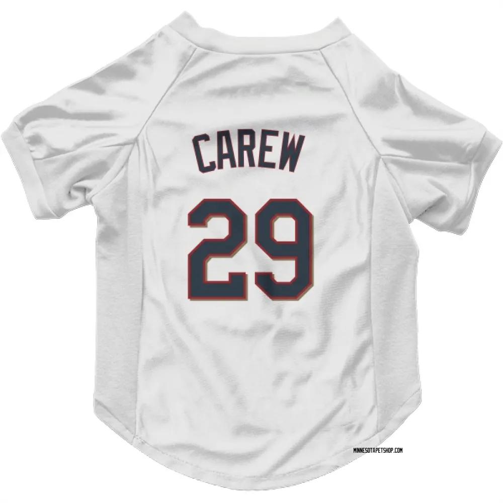 Minnesota Twins Rod Carew White Pet Jersey for Dog & Cat