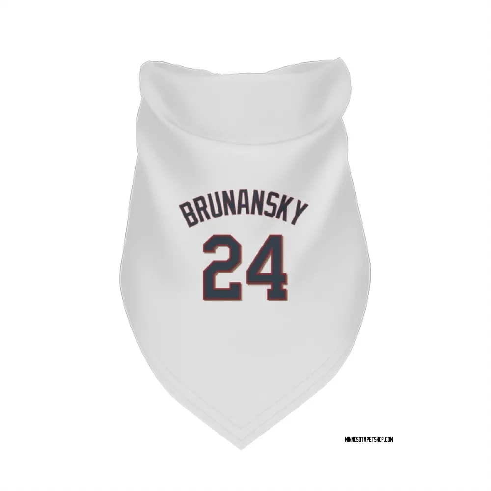 Minnesota Twins Tom Brunansky White Pet Bandana for Dog & Cat