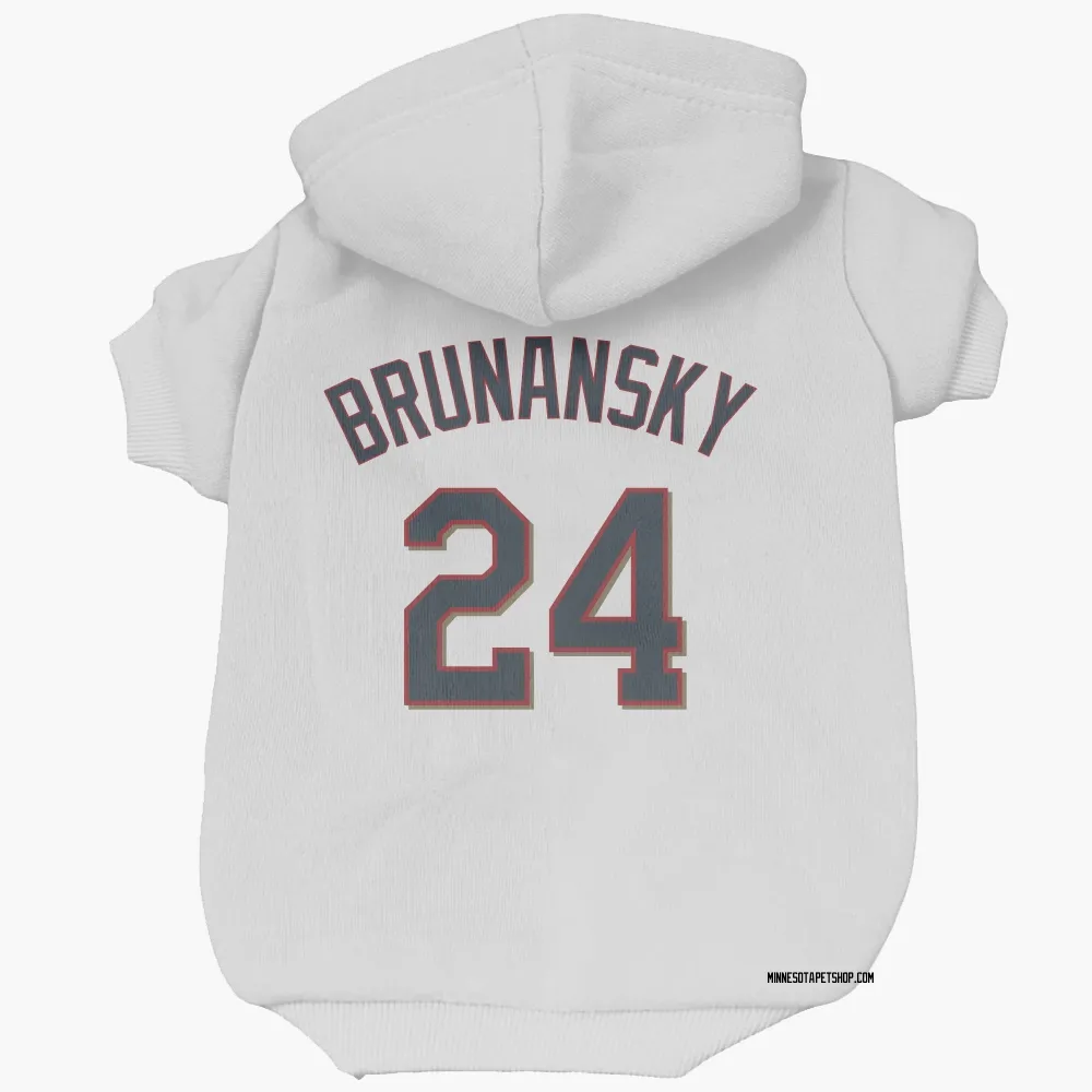Minnesota Twins Tom Brunansky White Pet Hoodie for Dog & Cat