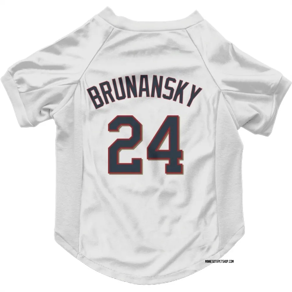 Minnesota Twins Tom Brunansky White Pet Jersey for Dog & Cat