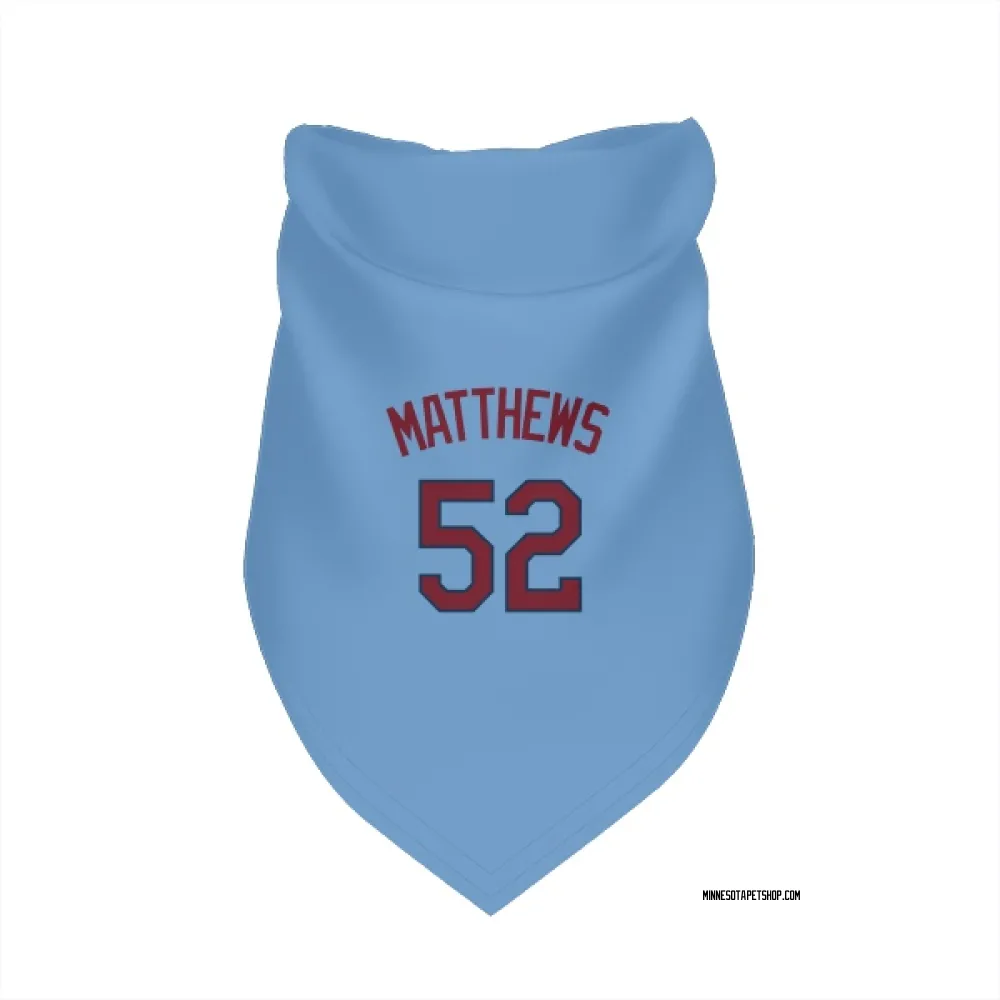 Minnesota Twins Zebby Matthews Light Blue Pet Bandana for Dog & Cat