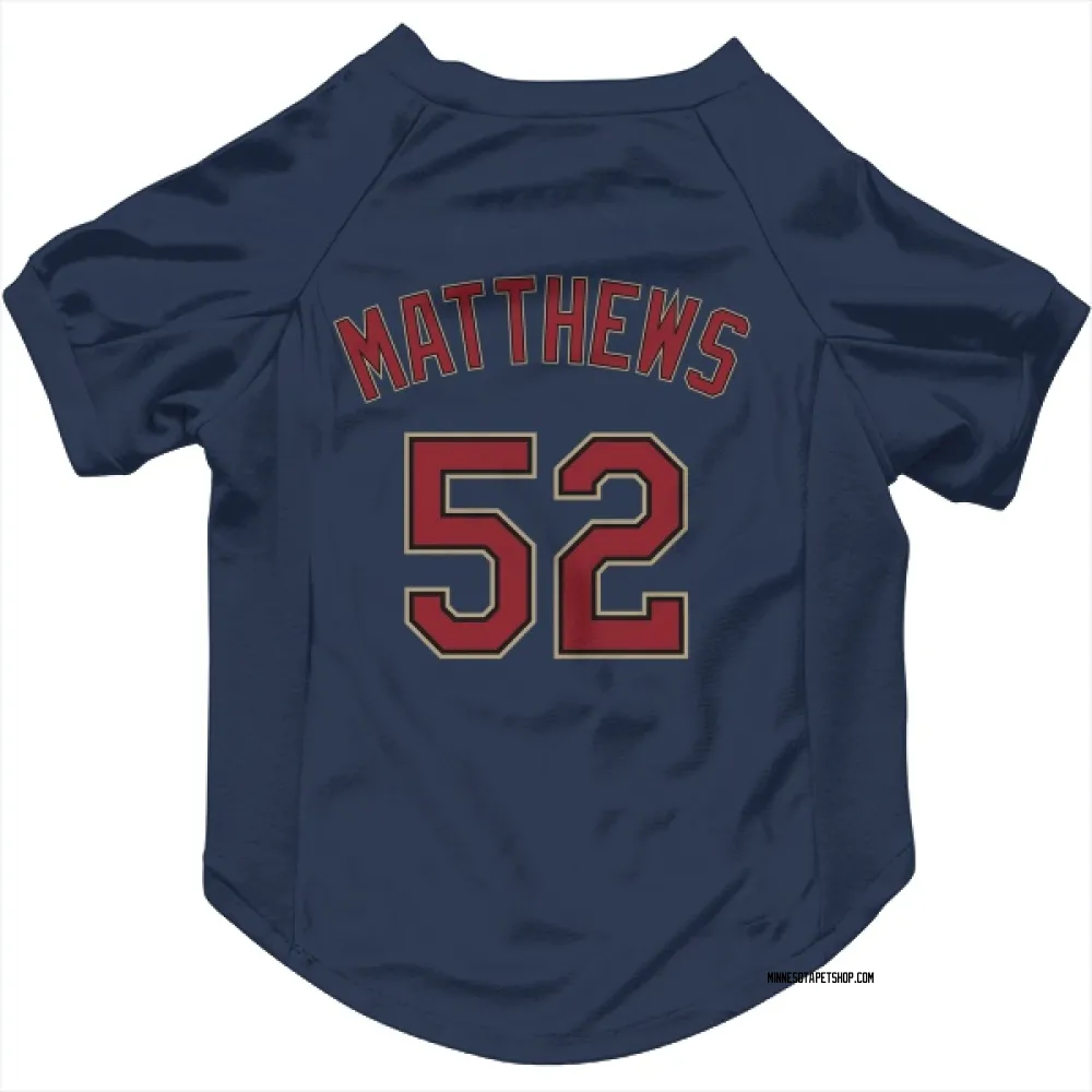 Minnesota Twins Zebby Matthews Navy Pet Jersey for Dog & Cat