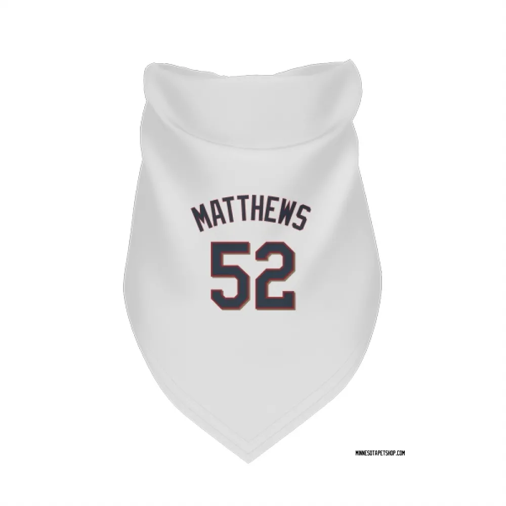 Minnesota Twins Zebby Matthews White Pet Bandana for Dog & Cat